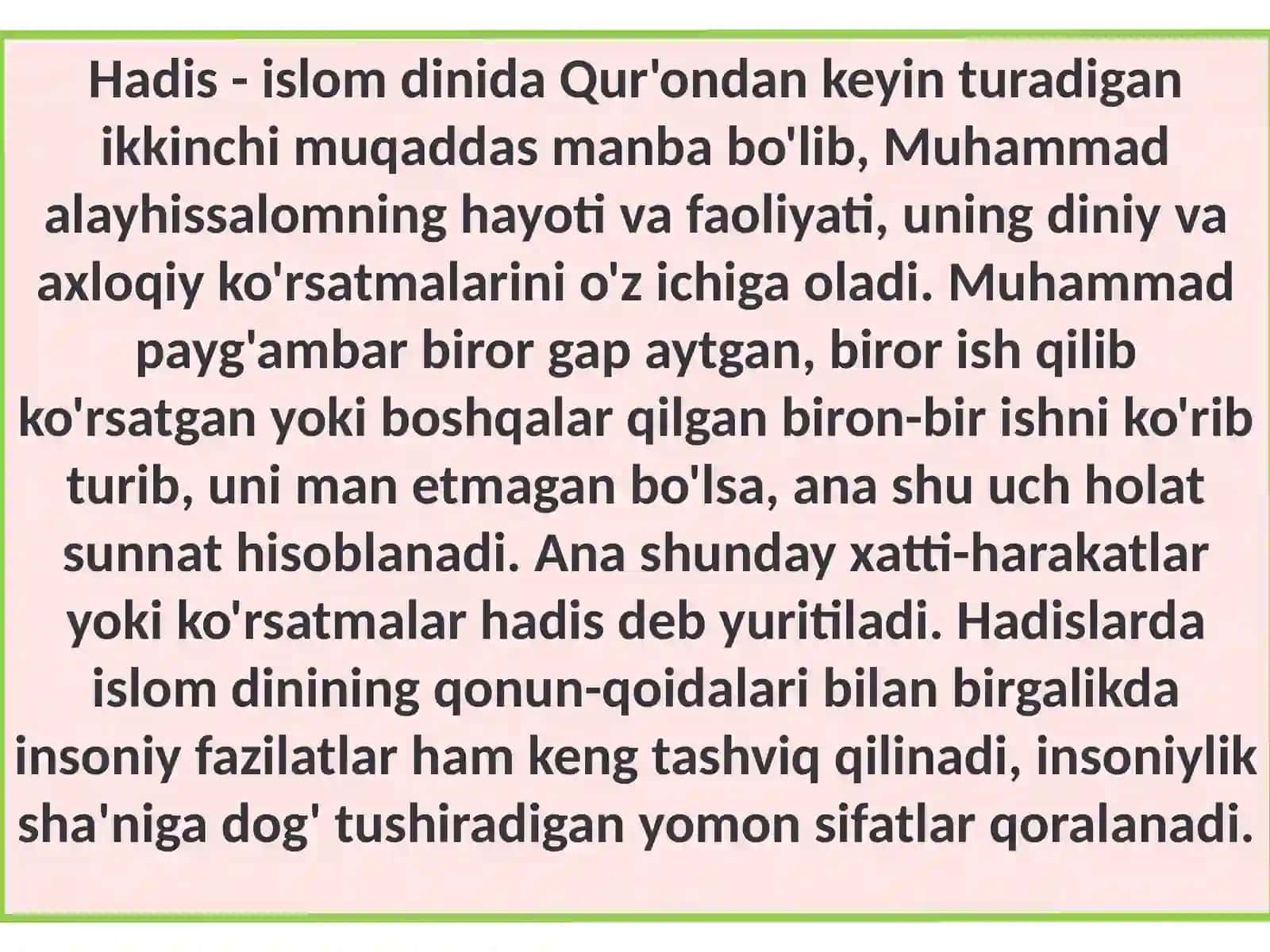 Hadisi Sharif data'lim-tarbiyaning yoritilishi 2