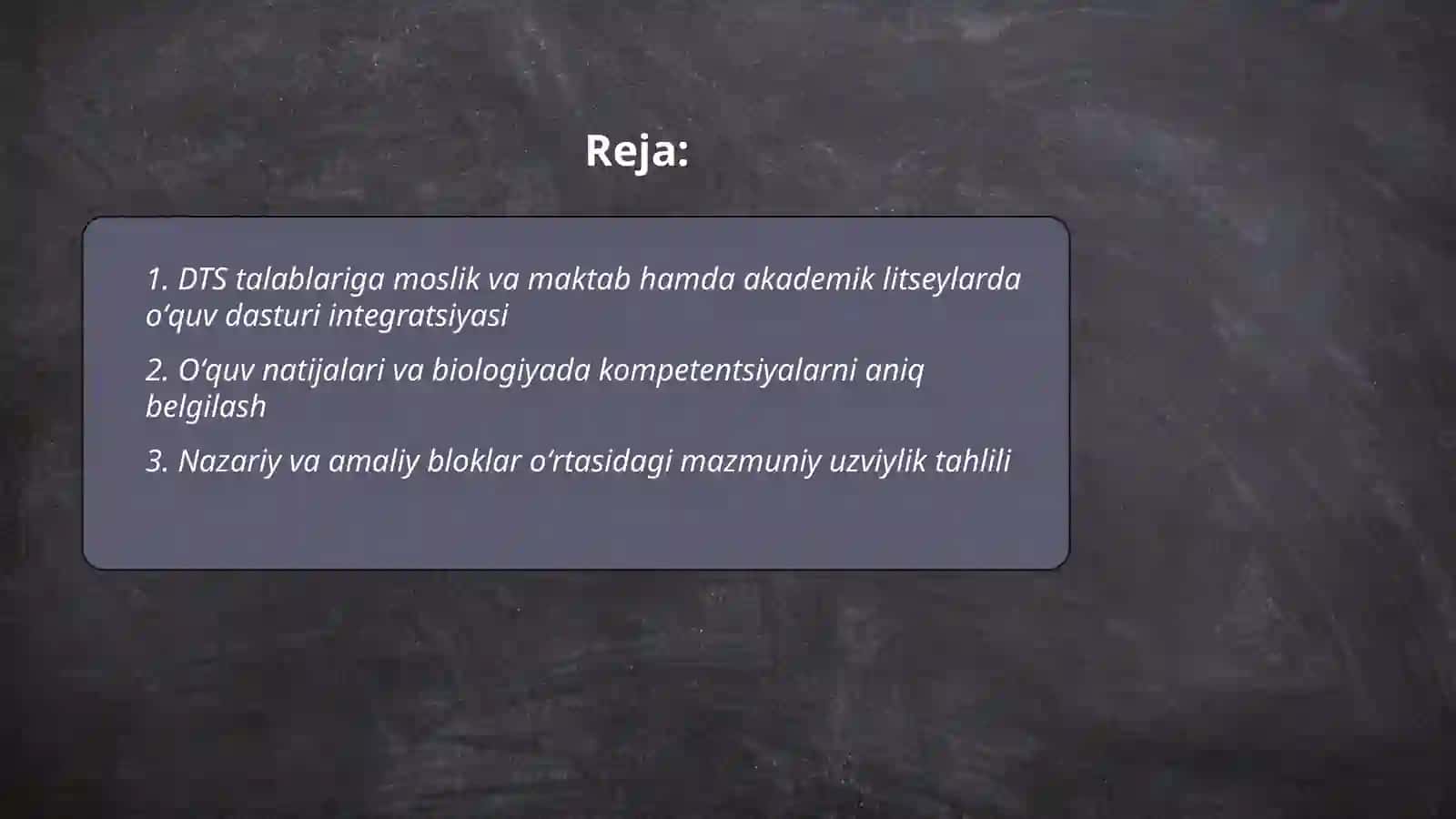 Biologiya DTS oʻquv dasturi 2