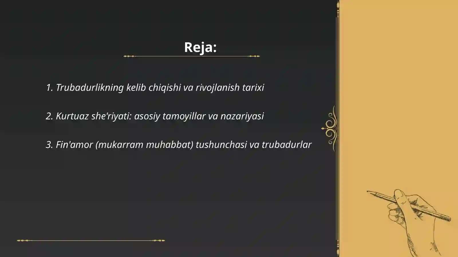 Trubadur va Kurtuaz she’riyati 2