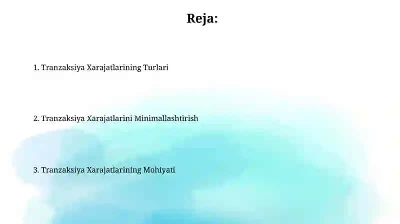 Tranzaksiya xarajatlari 2