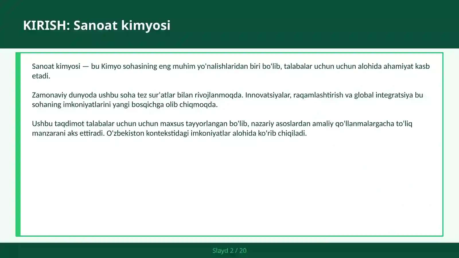 Sanoat Kimyosi 2