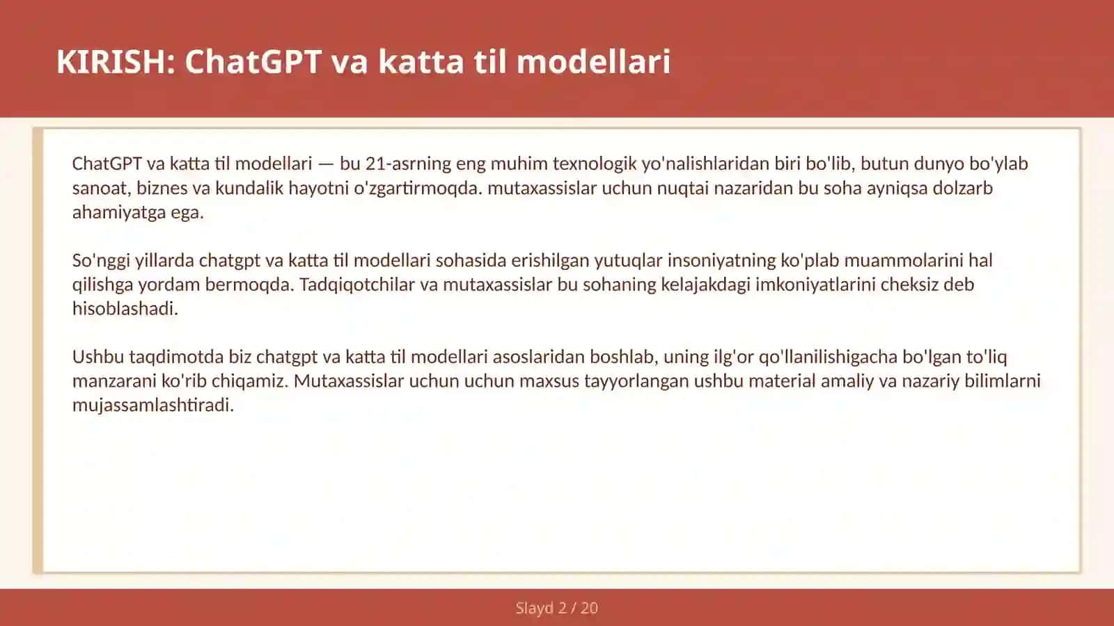 CHATGPT VA KATTA TIL MODELLARI 2