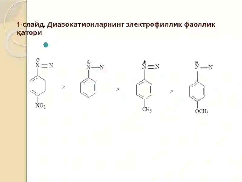 Диазотирлаш ва азоқўшилиш реакциялари 2