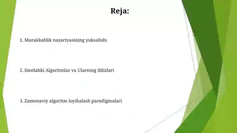 Algoritmlar nazariyasini tarixini õrganish 2