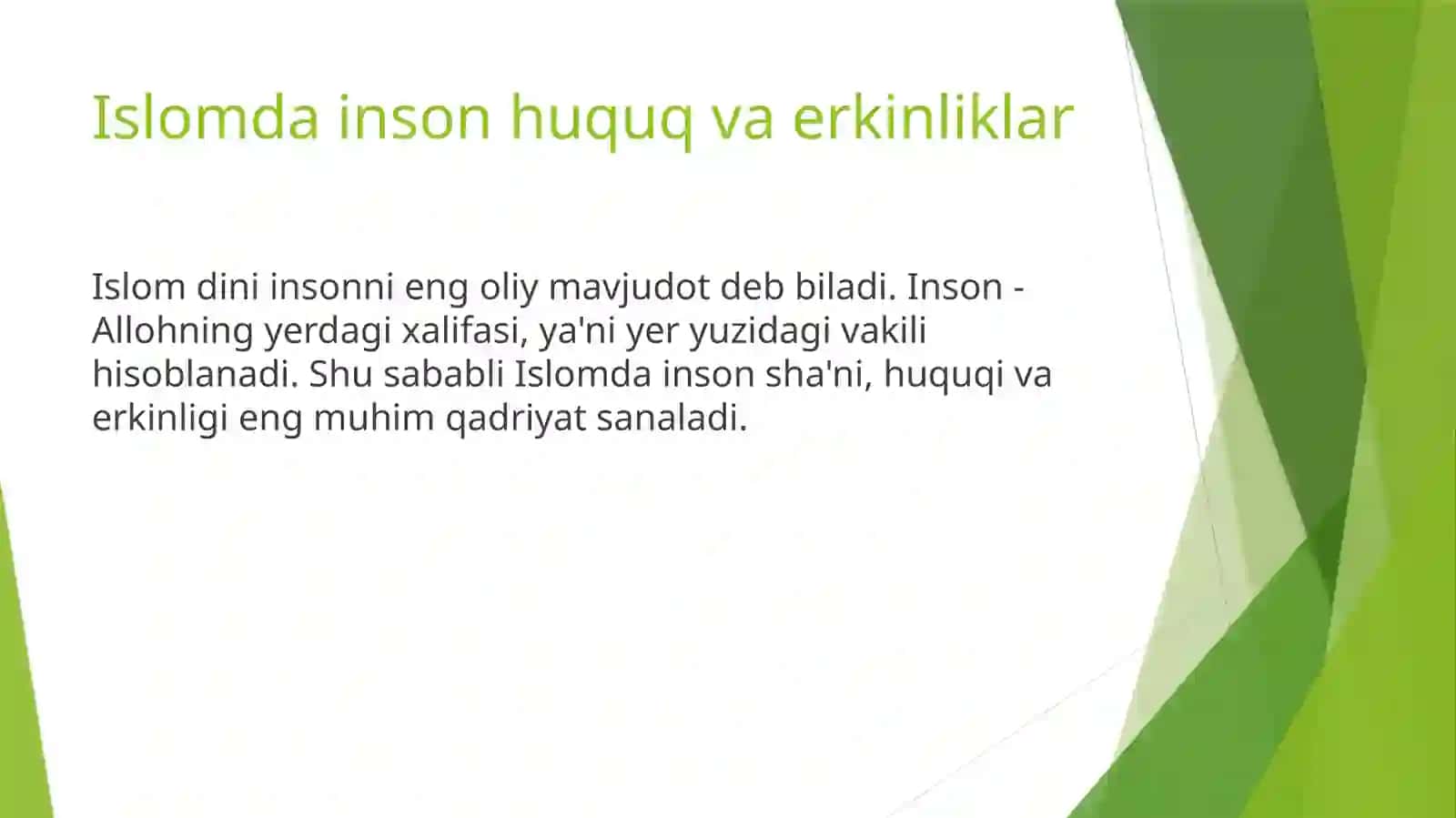 Islomda inson huquq va erkinliklar 2