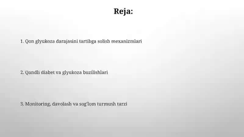Qonda glyukoza miqdorini boshqarilishi 2