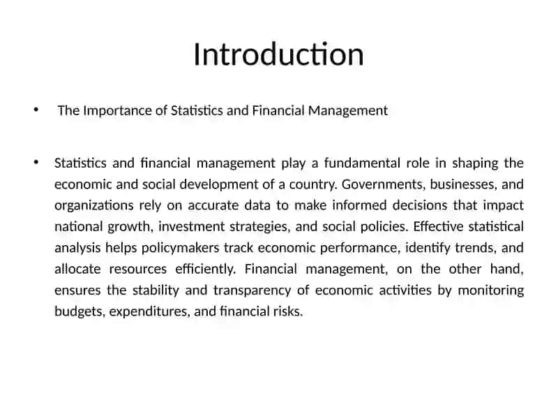 Statistical Activities and Financial Management in Uzbekistan 2