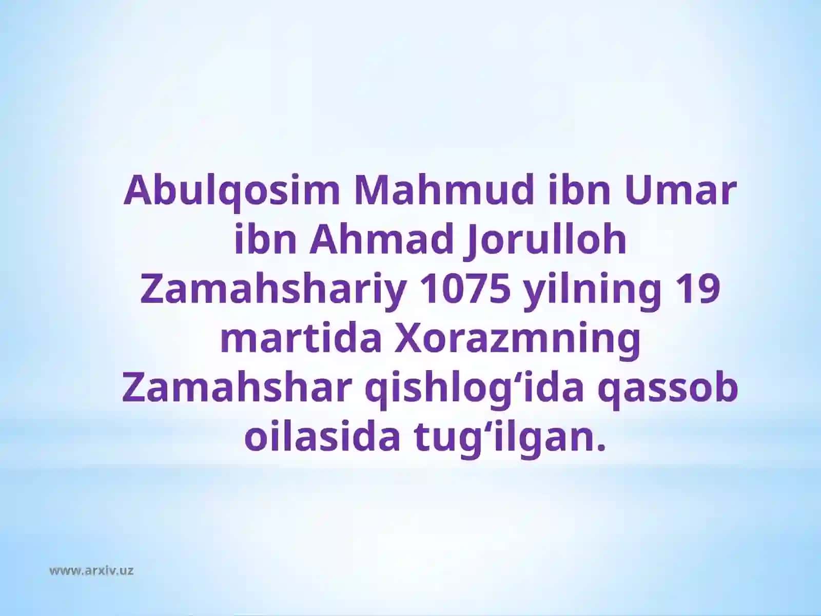 Abulqosim MahmudAz-zamahshariy(1075 - 1144) 2