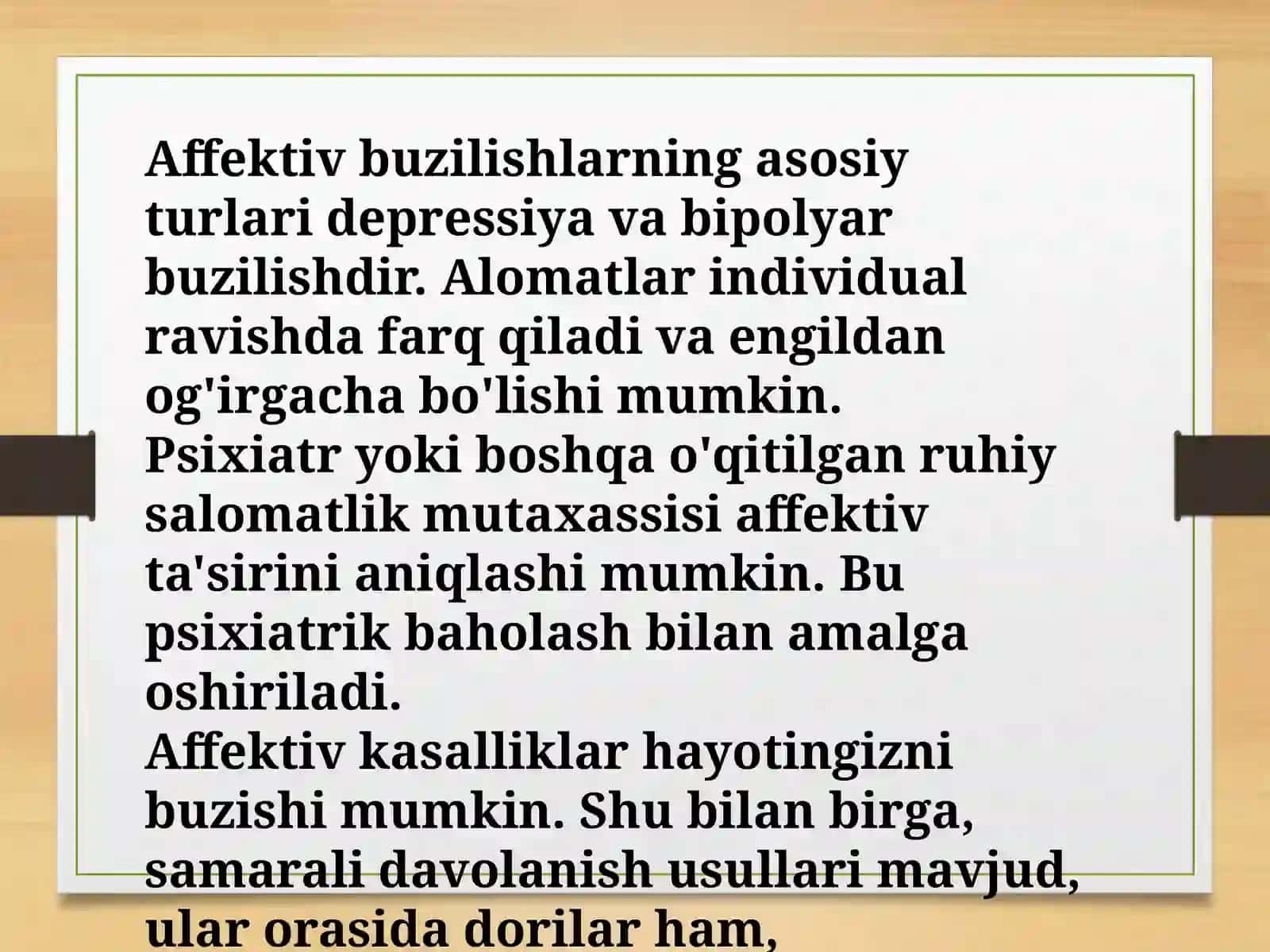 Affektiv holatlar psixodiagnostikasi 2