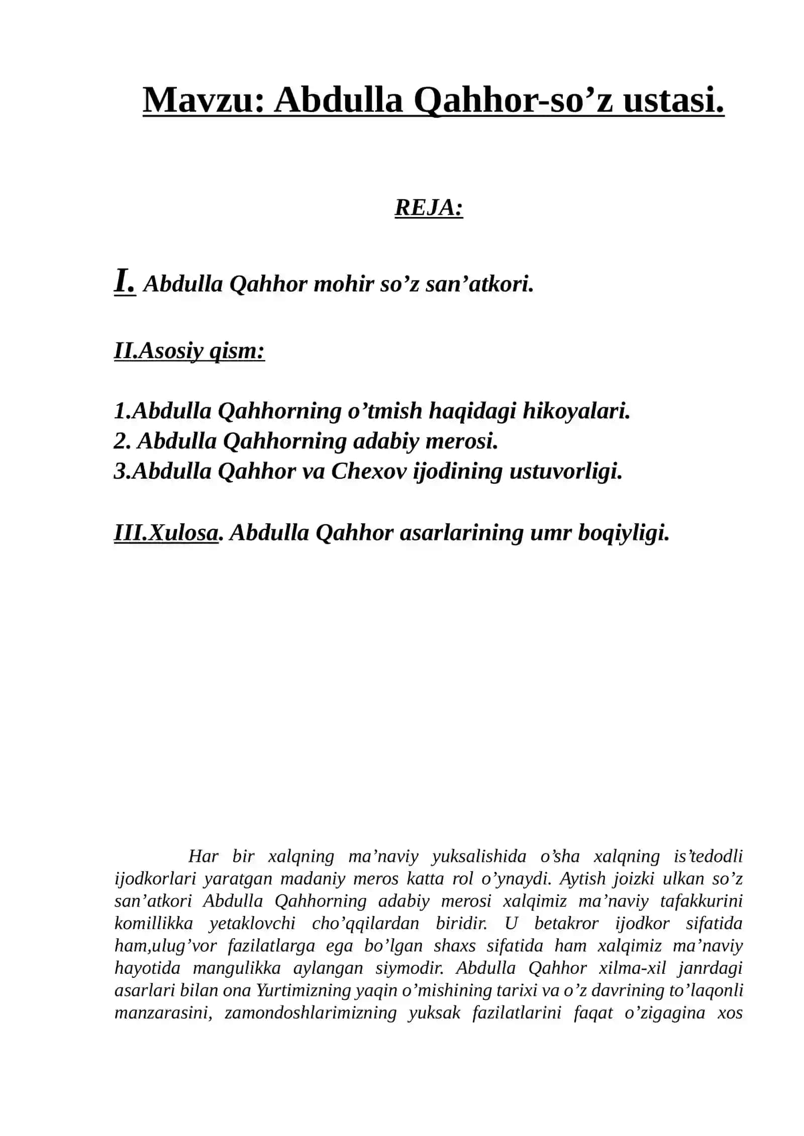 Abdulla Qahhor-so’z ustasi 2