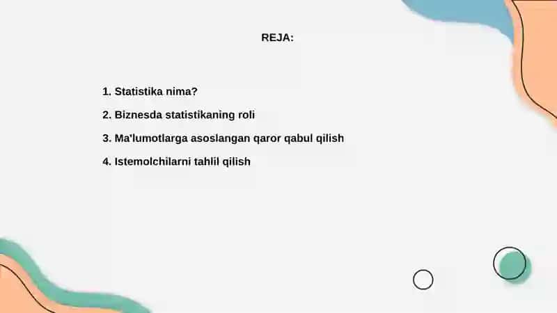 Statistikaning biznesdagi ahamiyati 2