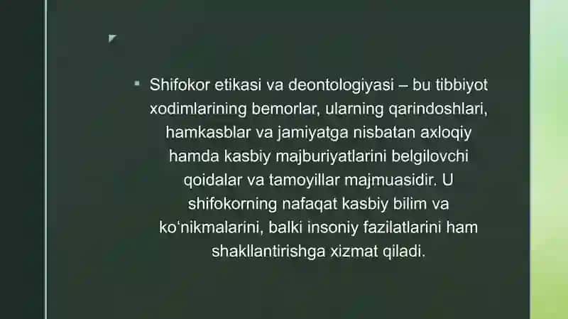 Shifokor Etikasi va Deontologiyasi 2