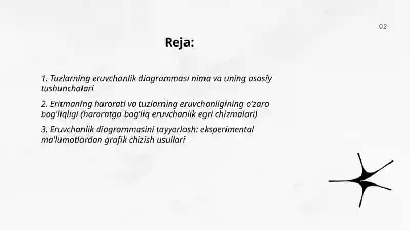 Tuzlarning eruvchanlik diagrammasi 2