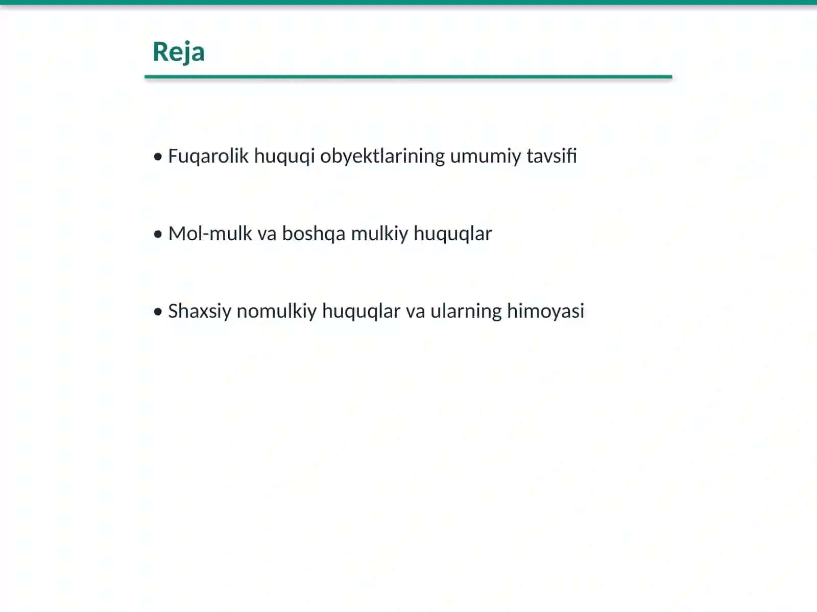 Fuqarolik huquqi obyektlari 2