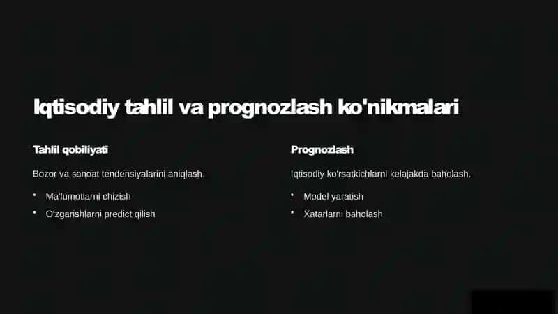 Iqtisodchi mutaxassisning kasbiy koʻnikmalari 2