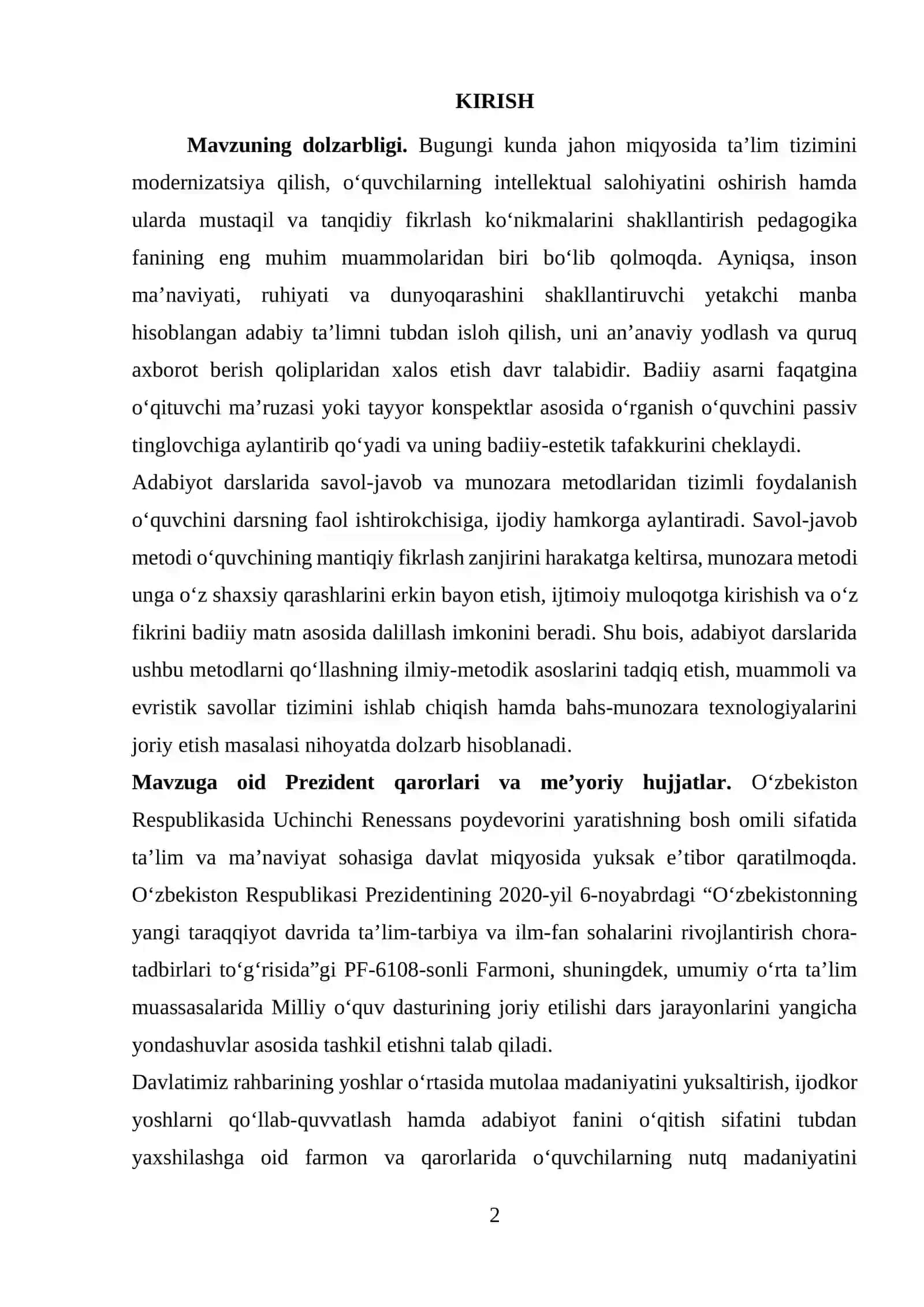 Adabiyot Darslarida Savol-Javob va Munozara Metodlari 2