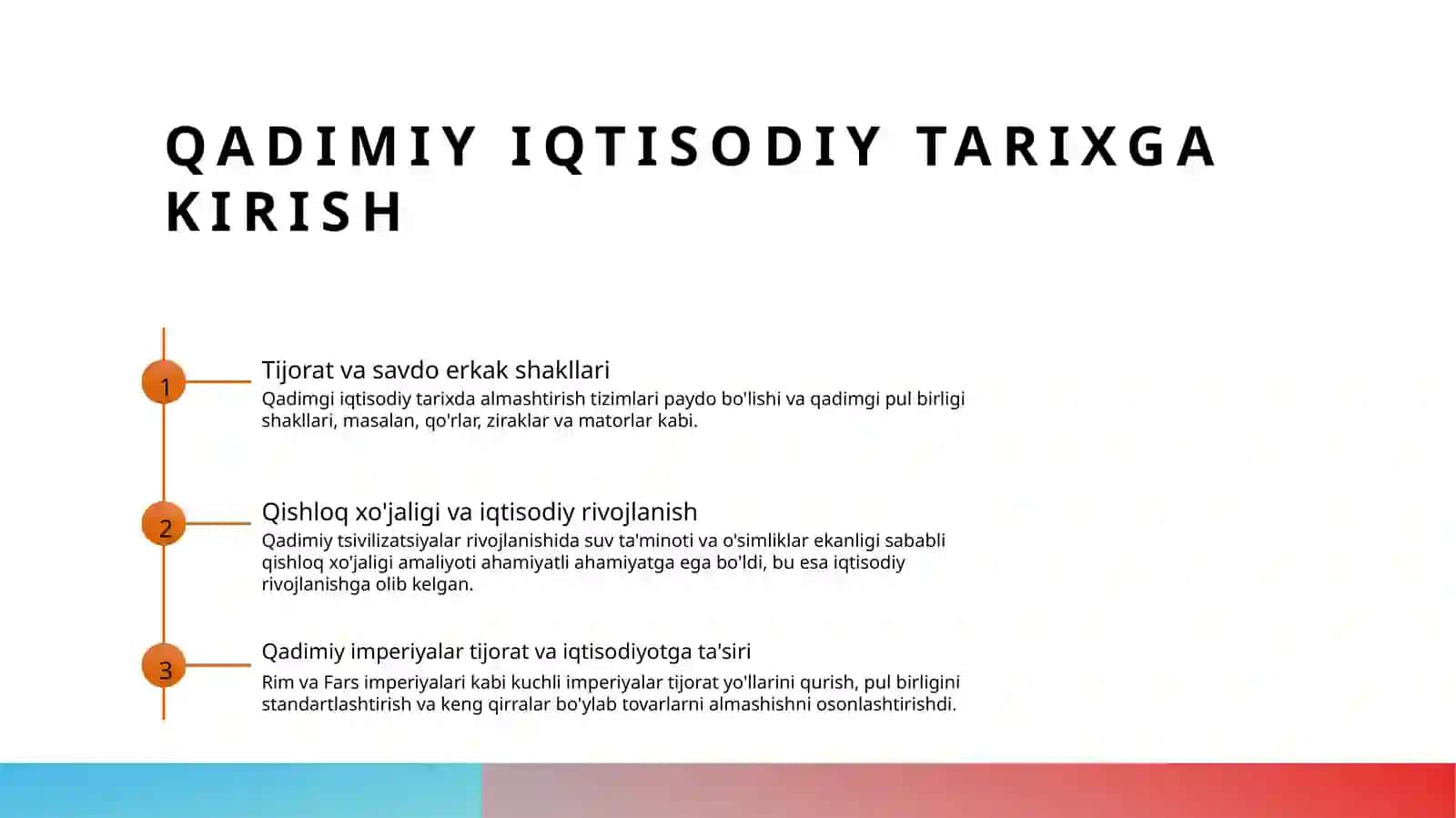 Qadimgi iqtisodiyoti tarixi 2