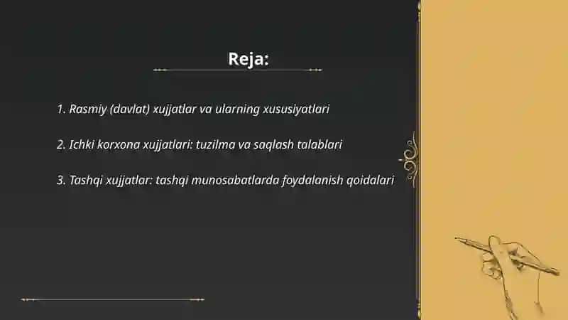 Xujjat turlari va xususiyatlari 2