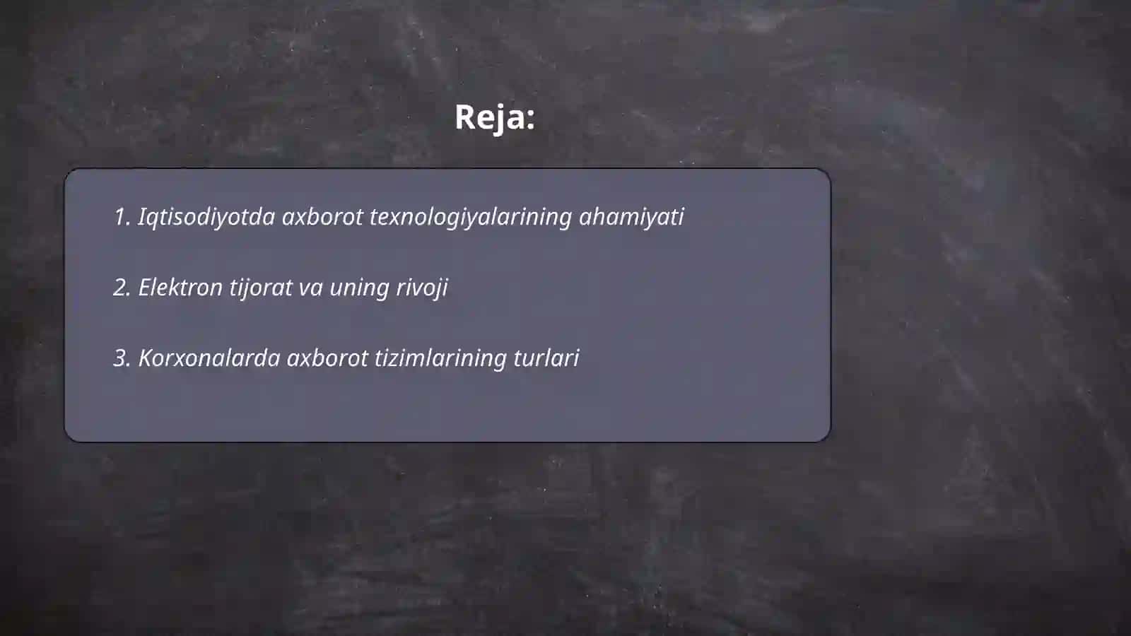 Iqtisodiyotda axborot komunikatsion texnologiyalar va tizimlar 2