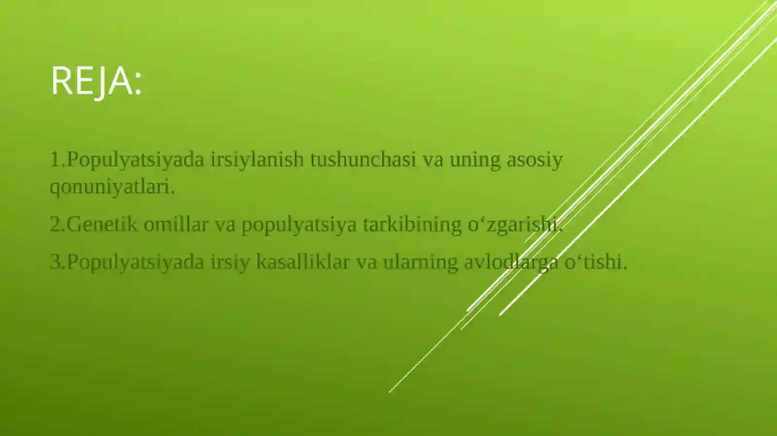 Populyatsiyada irsiylanish 2