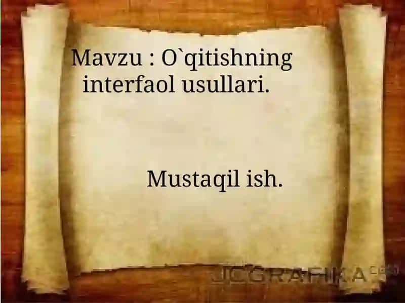 O`qitishning interfaol usullari. 2