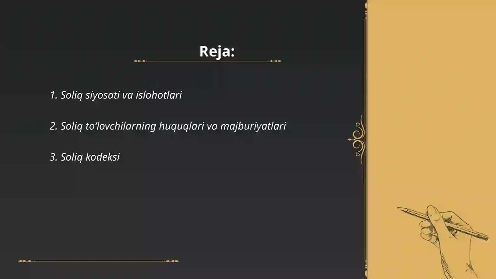 Soliq siyosati va islohotlari 2