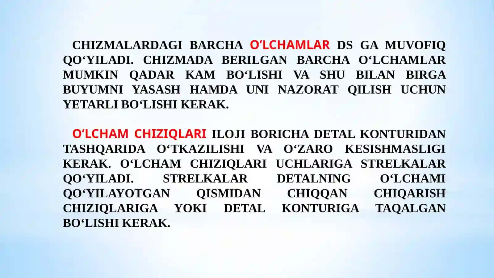 Detallarga oʻlcham qoʻyish 2