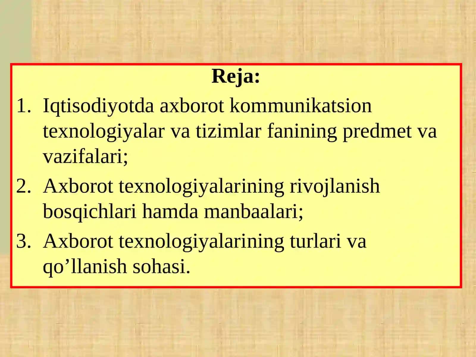 Iqtisodiyotda axborot kommunikatsion texnologiyalar va tizimlar 2