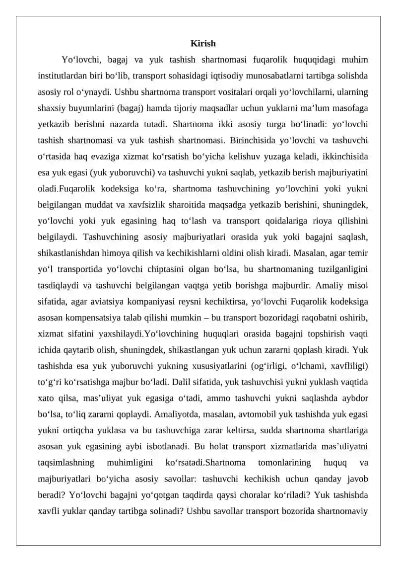 Yo‘lovchi, bagaj va yuk tashish 2