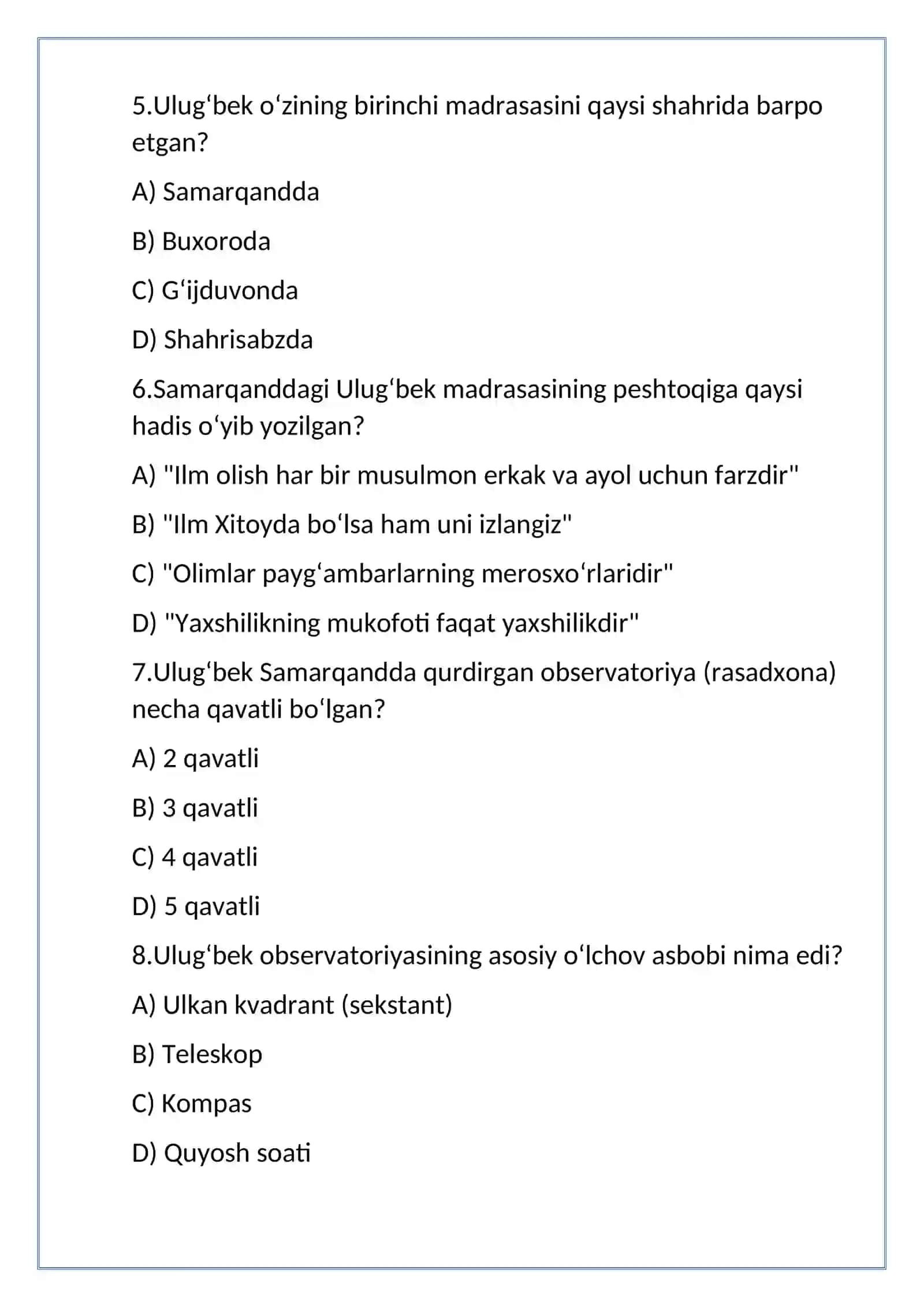 Mirzo Ulug'bek 2