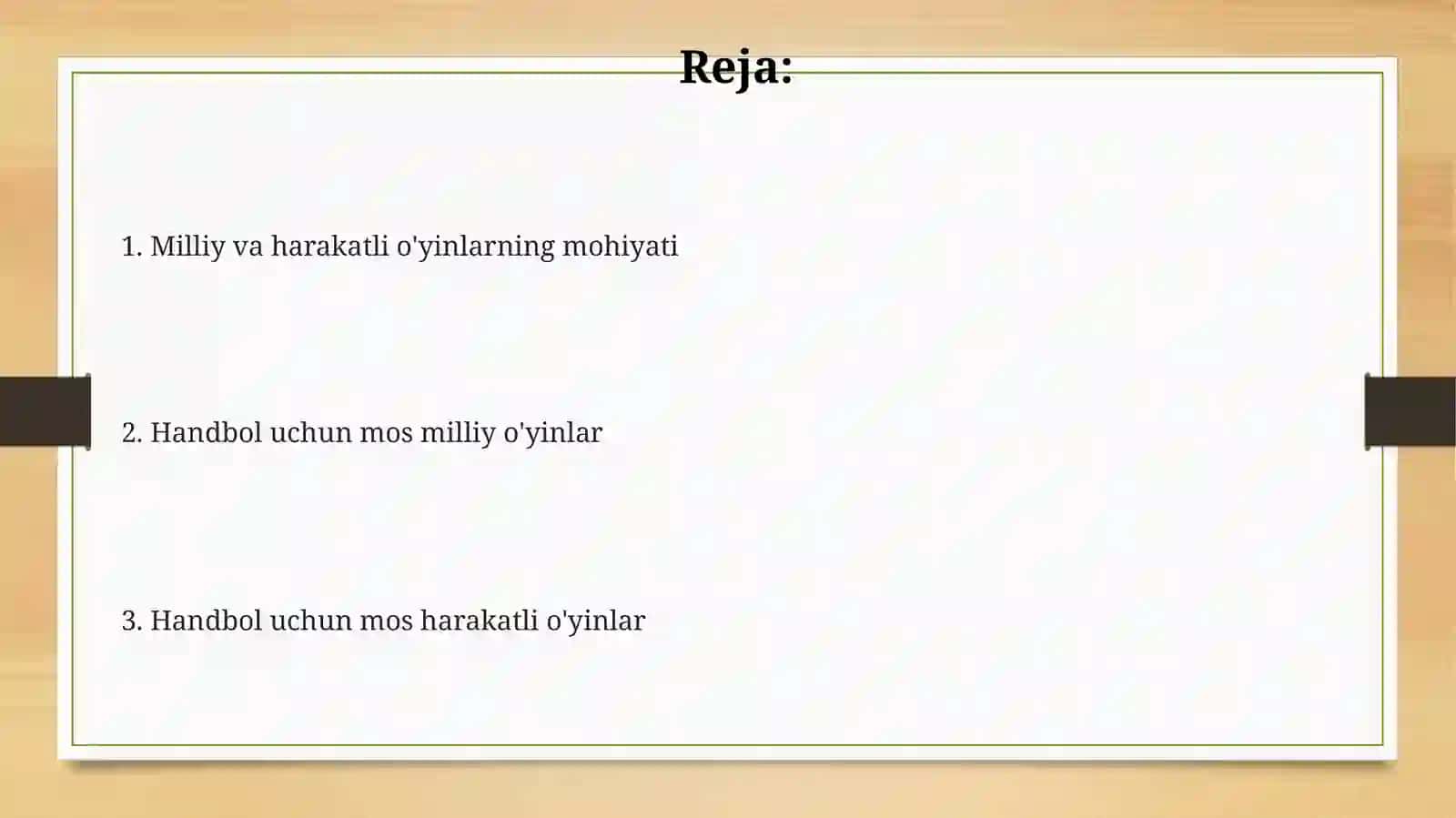 Gandbol sport turiga mos milliy va harakatli oʻyinlar 2