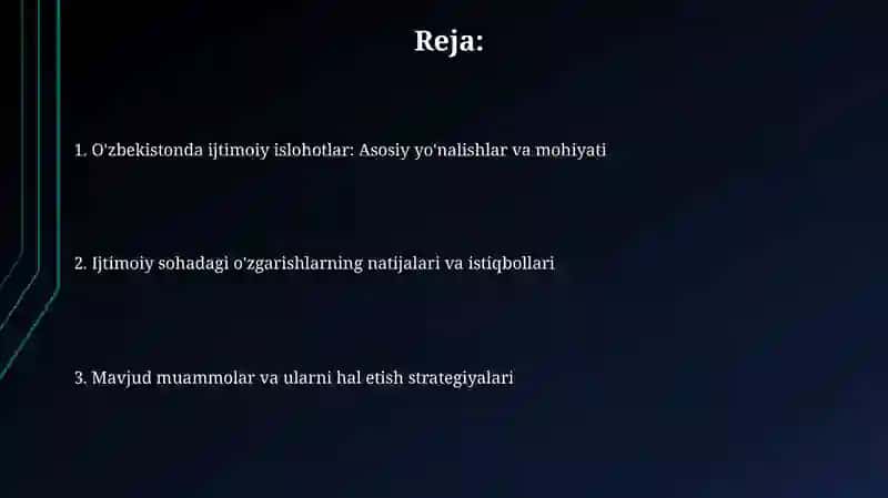 O'zbekistonda Ijtimoiy Islohotlar 2