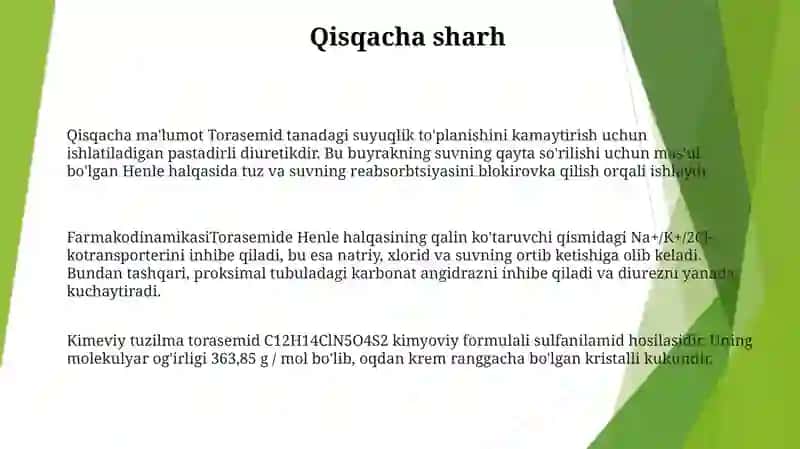 Torasemid Preparatining Farmakodinamikasi 2