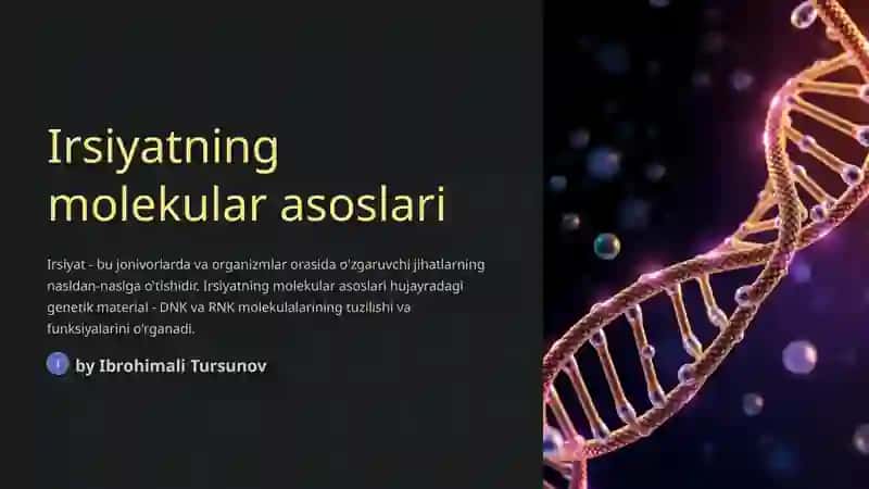 Irsiyatning molekular asoslari 2