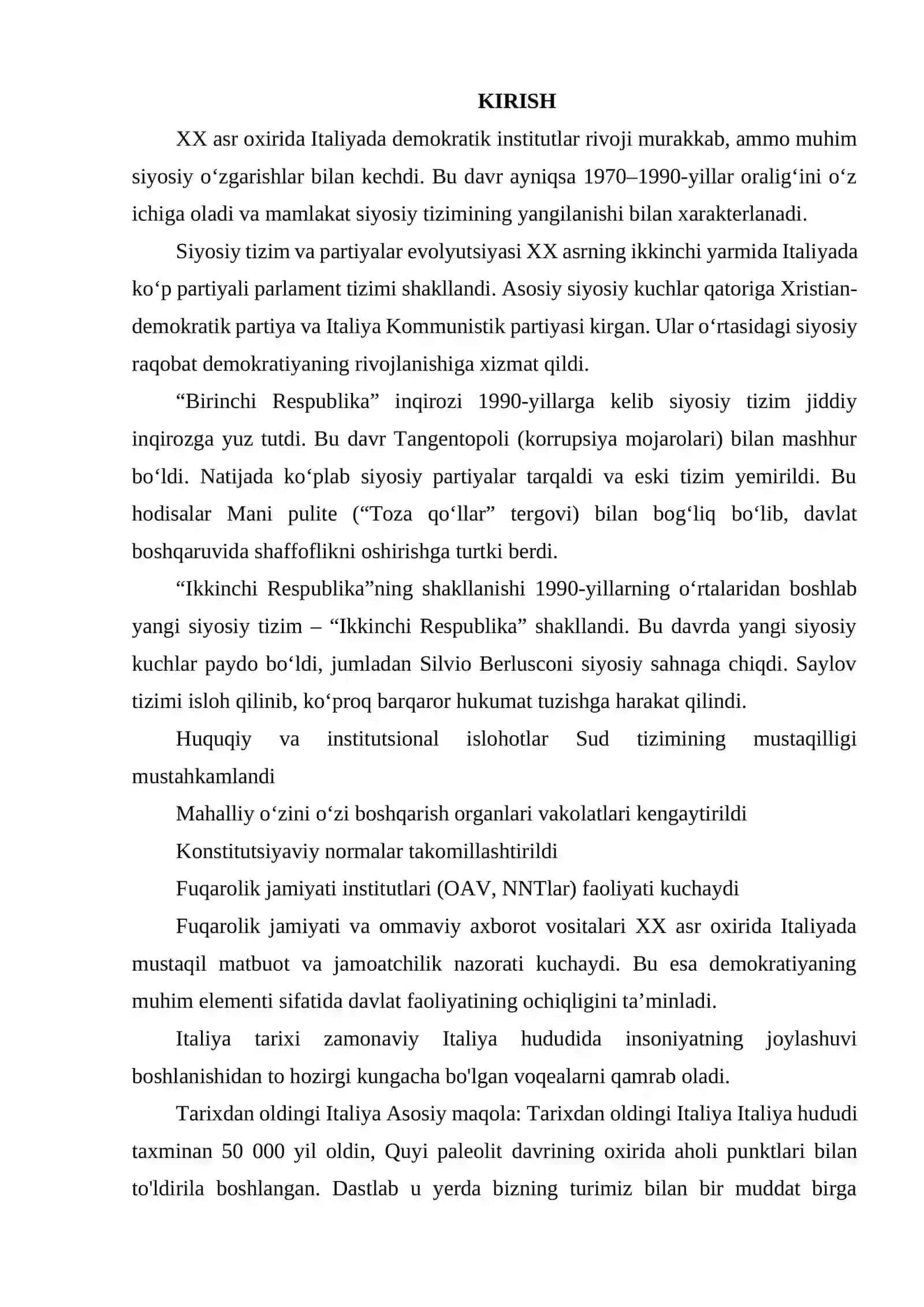 XX ASR OXIRIDA ITALIYADA DEMOKRATIK INSTITUTLAR RIVOJI 2