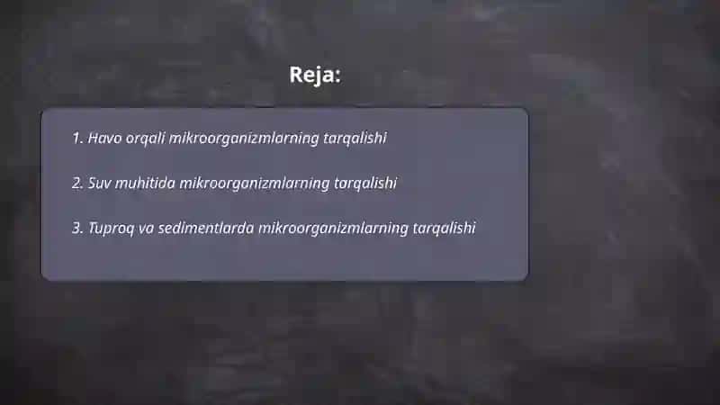 Mikroorganizmlarning tarqalishi 2
