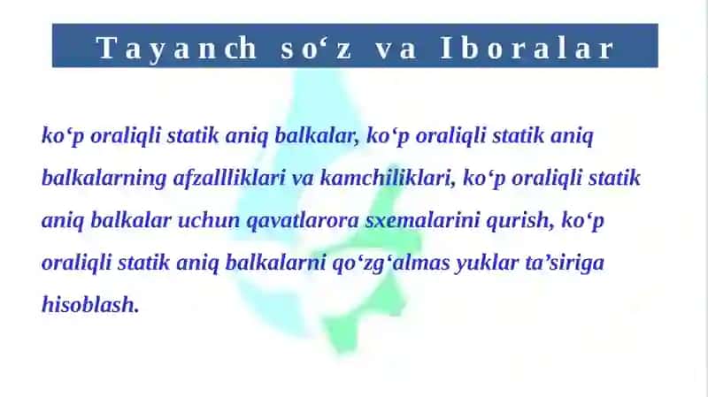 Ko‘poraliqli Statika 2