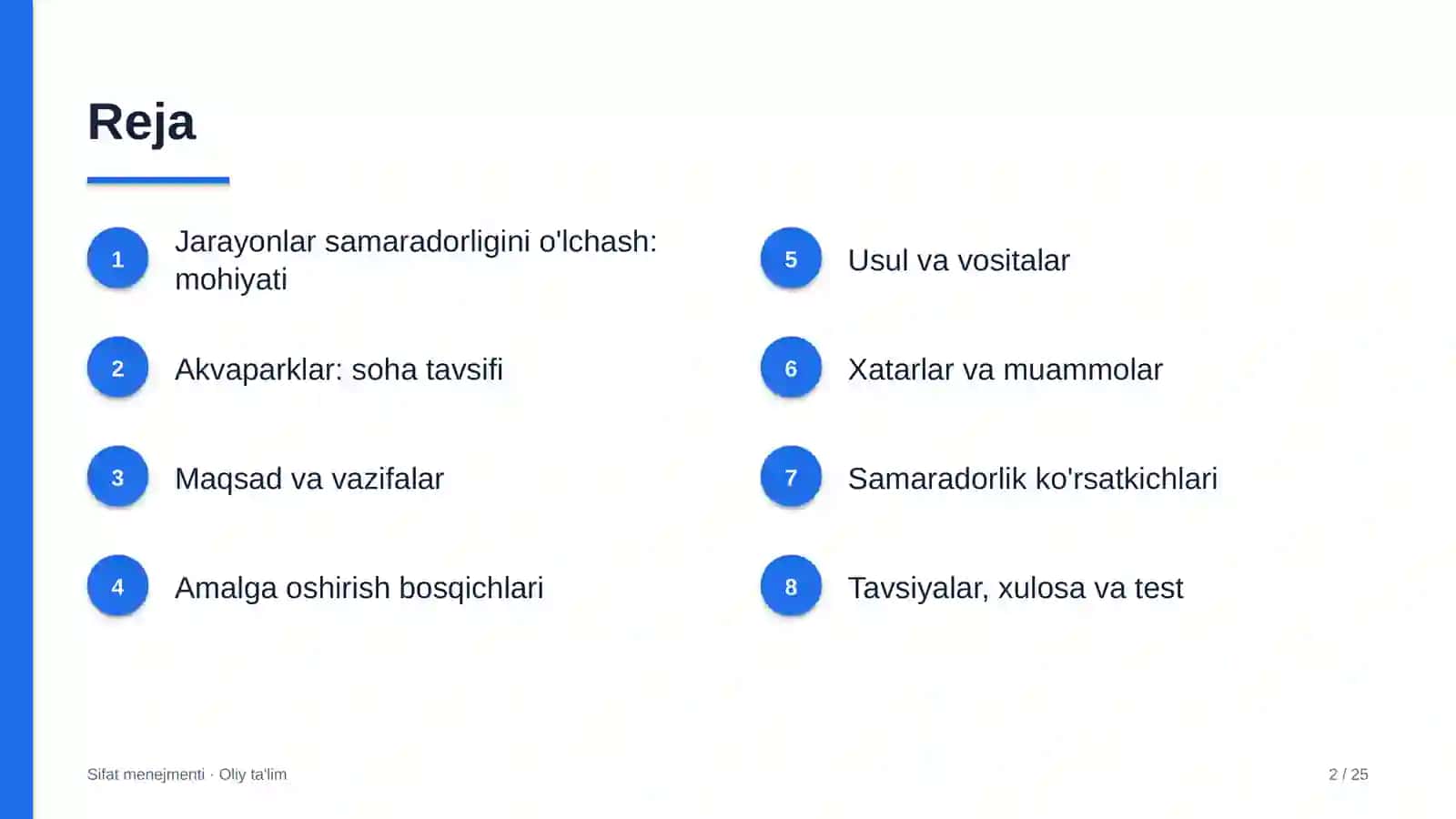 Akvaparklarda jarayonlar samaradorligini o'lchash 2