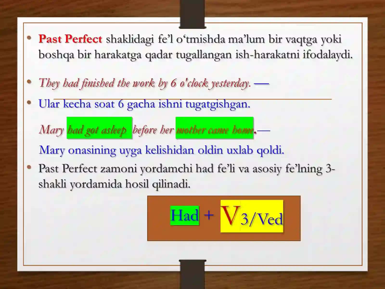 Past Perfect Tense 2
