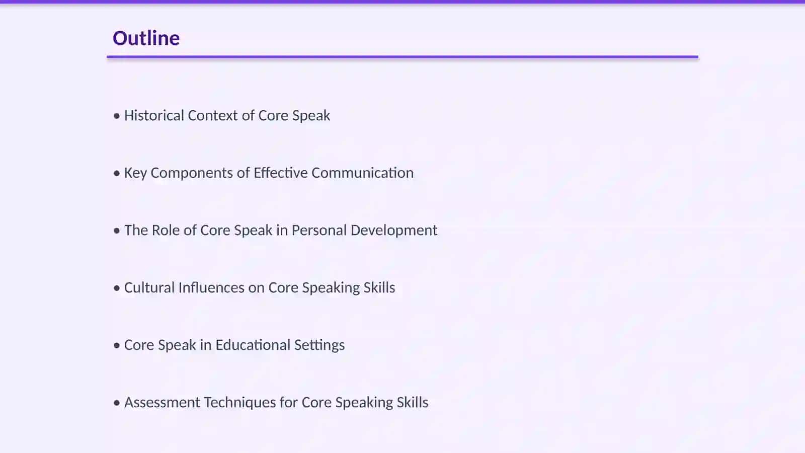 Core Speak Development 2