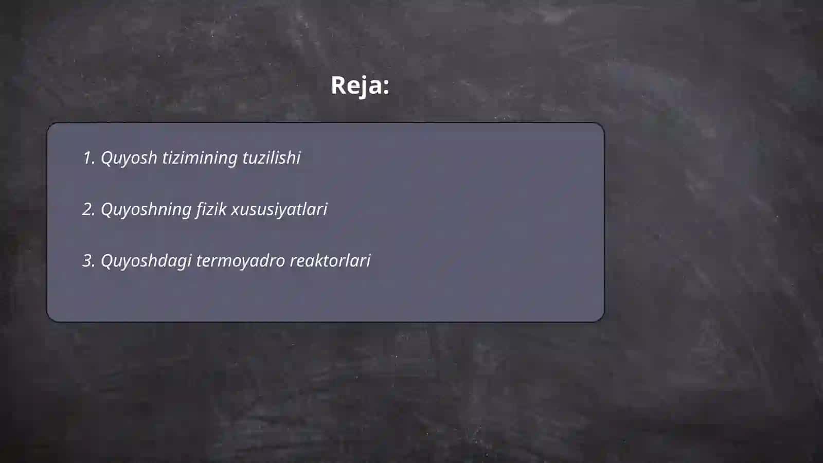 Quyosh tizimi loyihasi 2