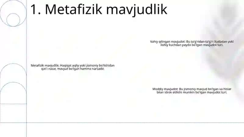 Borliqning Asosiy Turlari 2