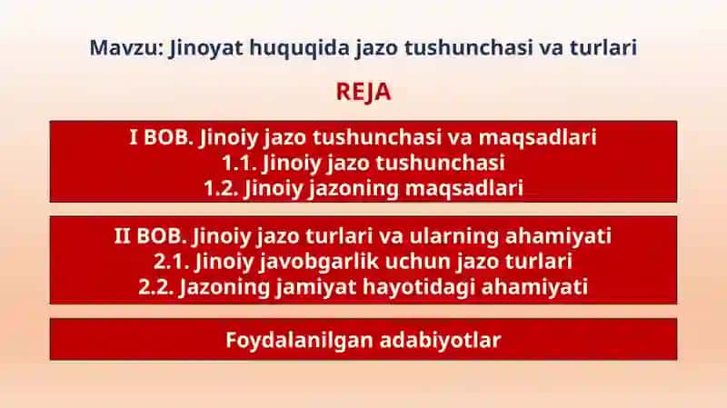 Jinoiy jazo turlari 2