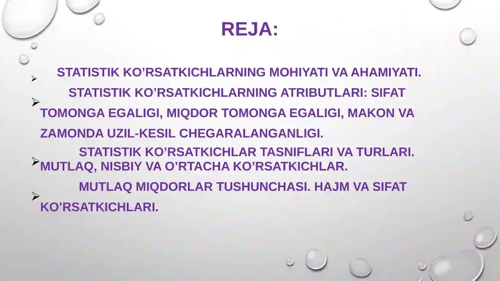 Statistik ko’rsatkichlar 2