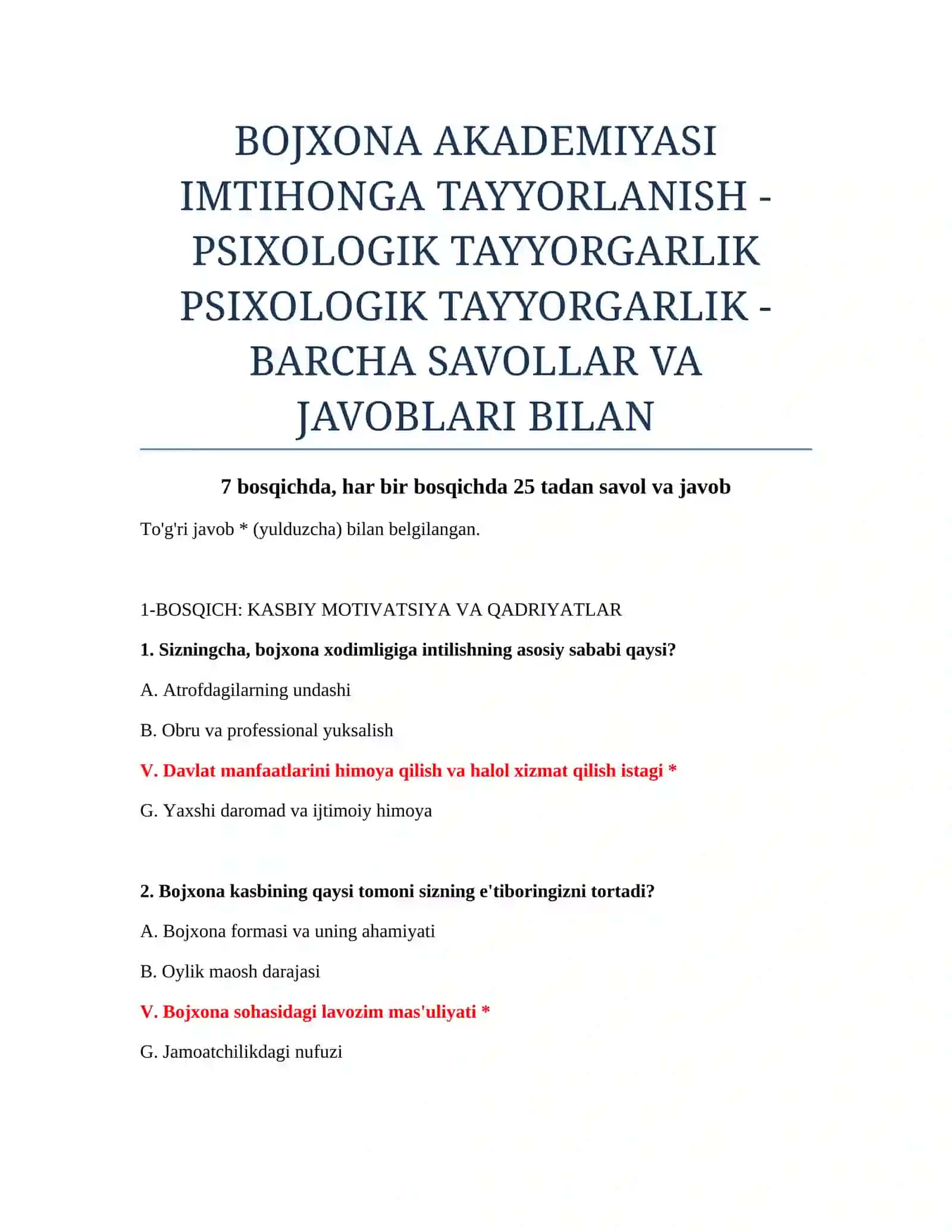 PSIXOLOGIK TAYYORGARLIK 2