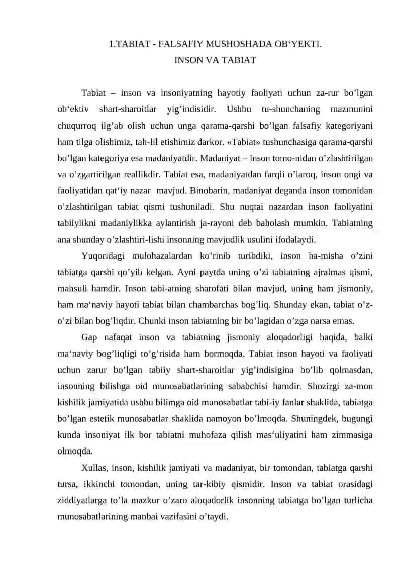 Tabiat va ekologik muammolar 2