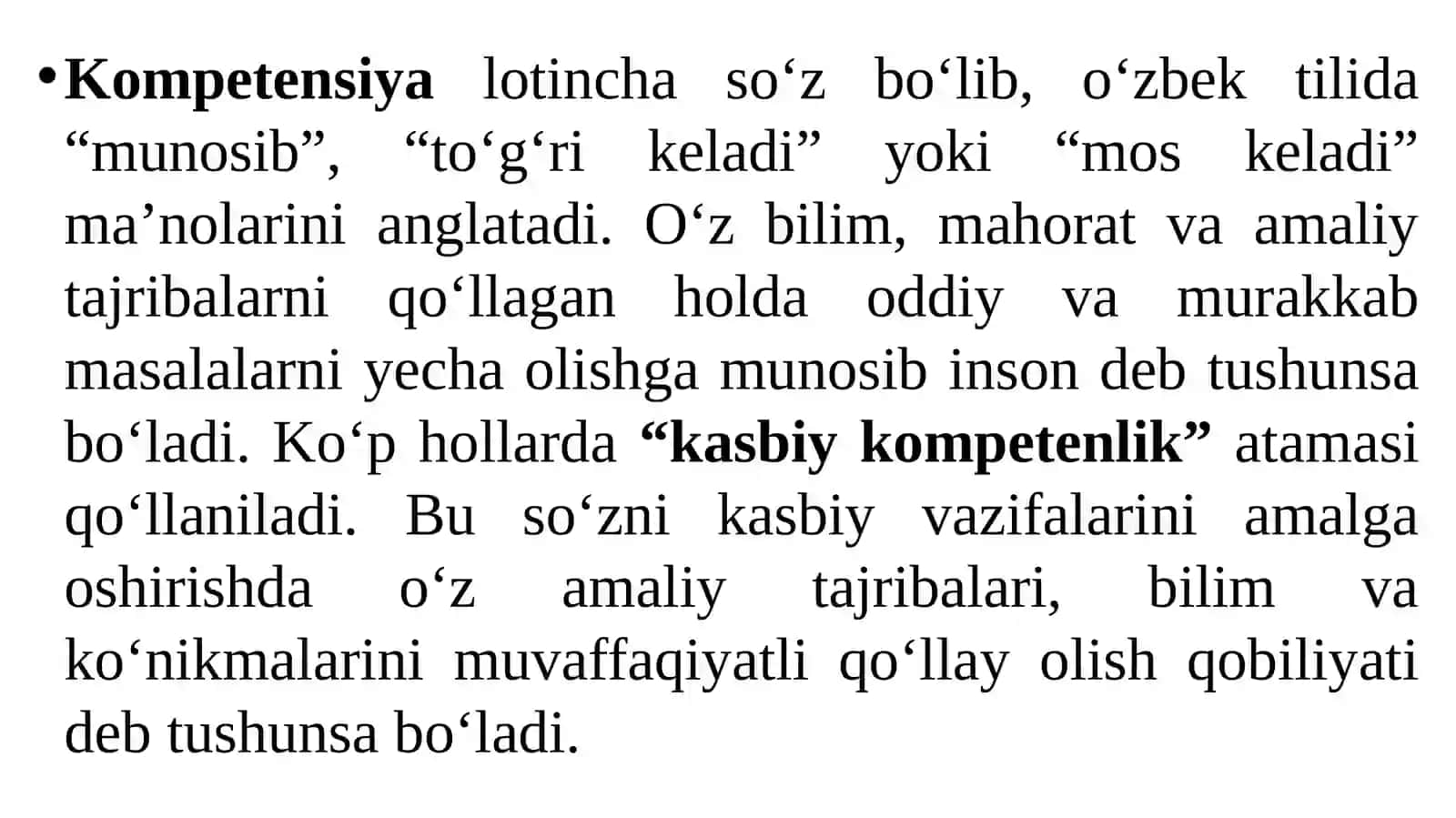 KASBIY KOMPETENTLIK FANINING MAQSADI VA VAZIFALARI 2