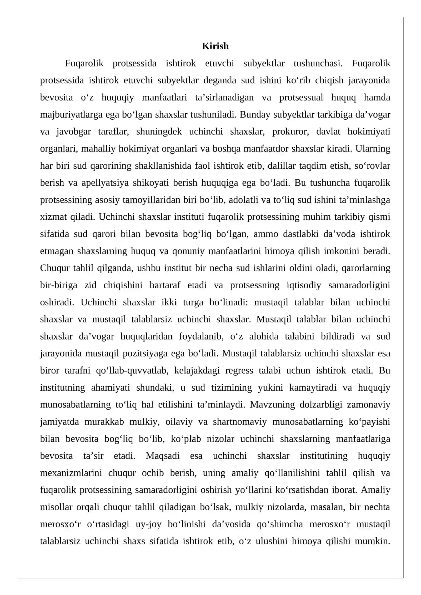 Fuqarolik protsessida uchinchi shaxslarning ishtiroki 2