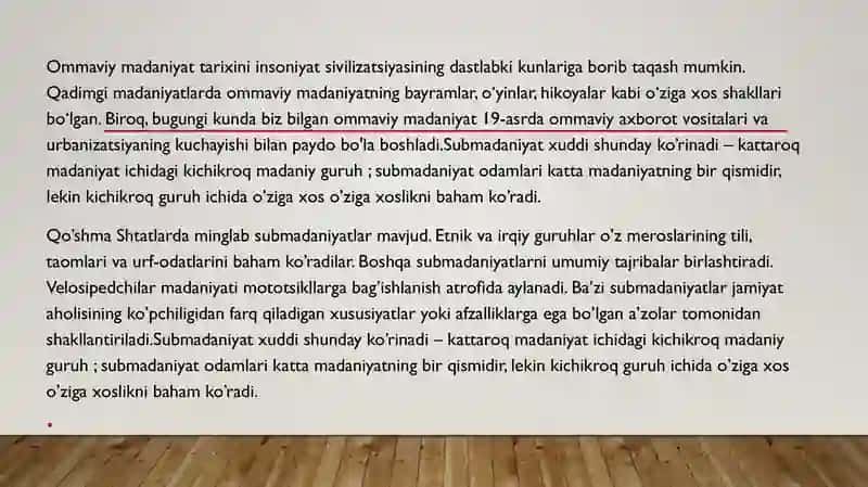 Ommaviy madaniyatning shakllanish tarixi va uning turlari 2