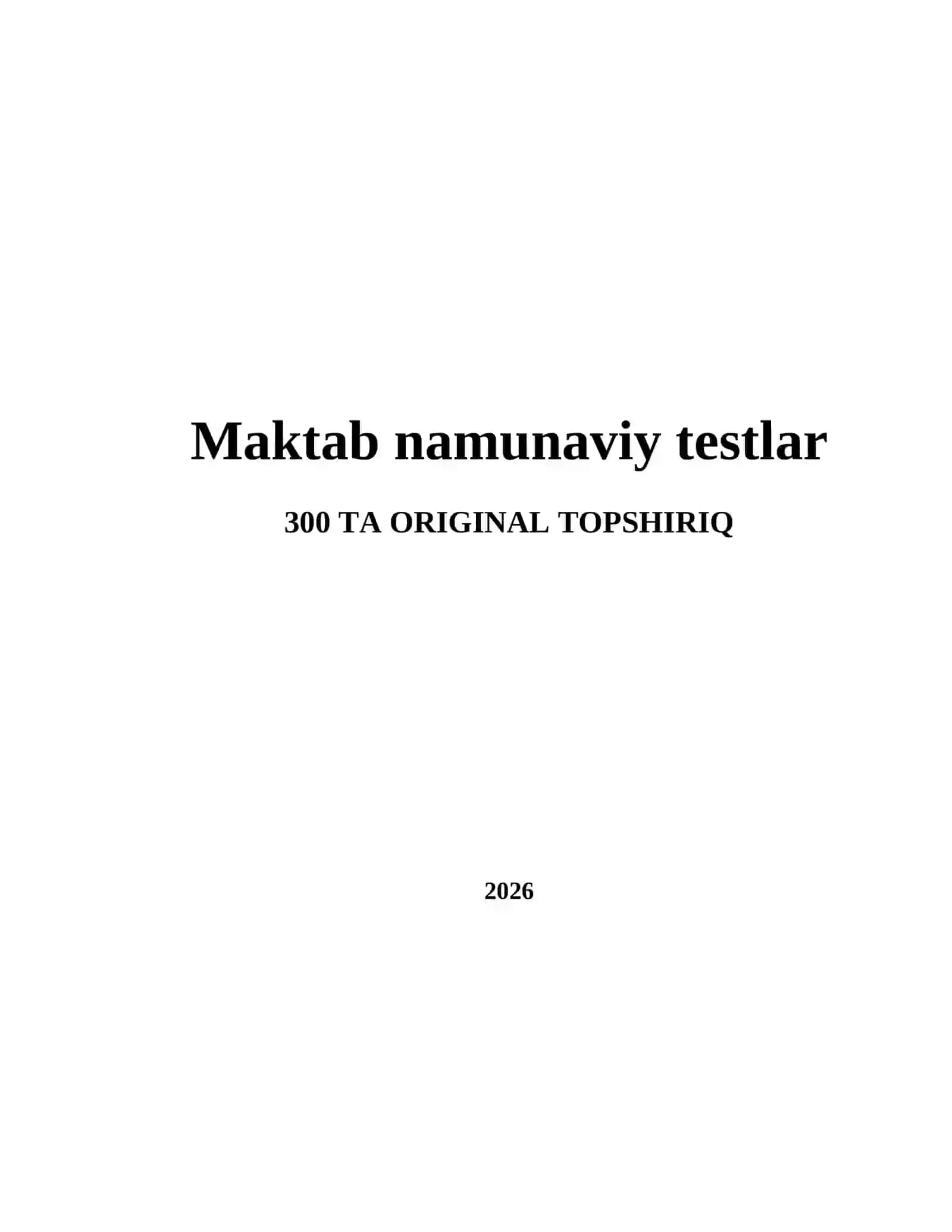 Maktab namunaviy testlar 2